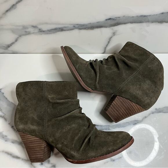 Splendid | Women's Green Leather Festival Chucky Heel Ankle Boot Sz 7.5 - Picture 8 of 9